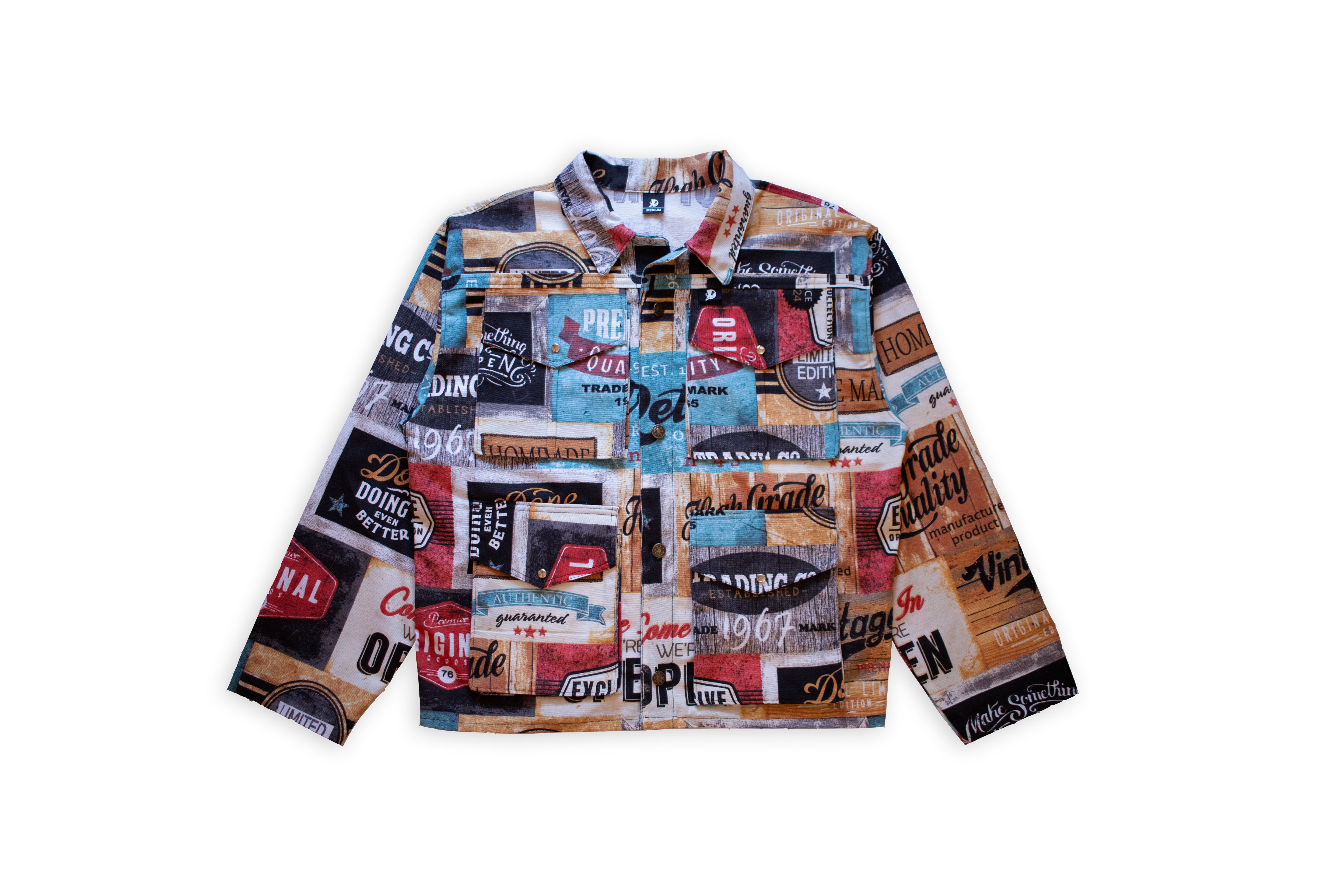 vintage Advertising banners jacket.