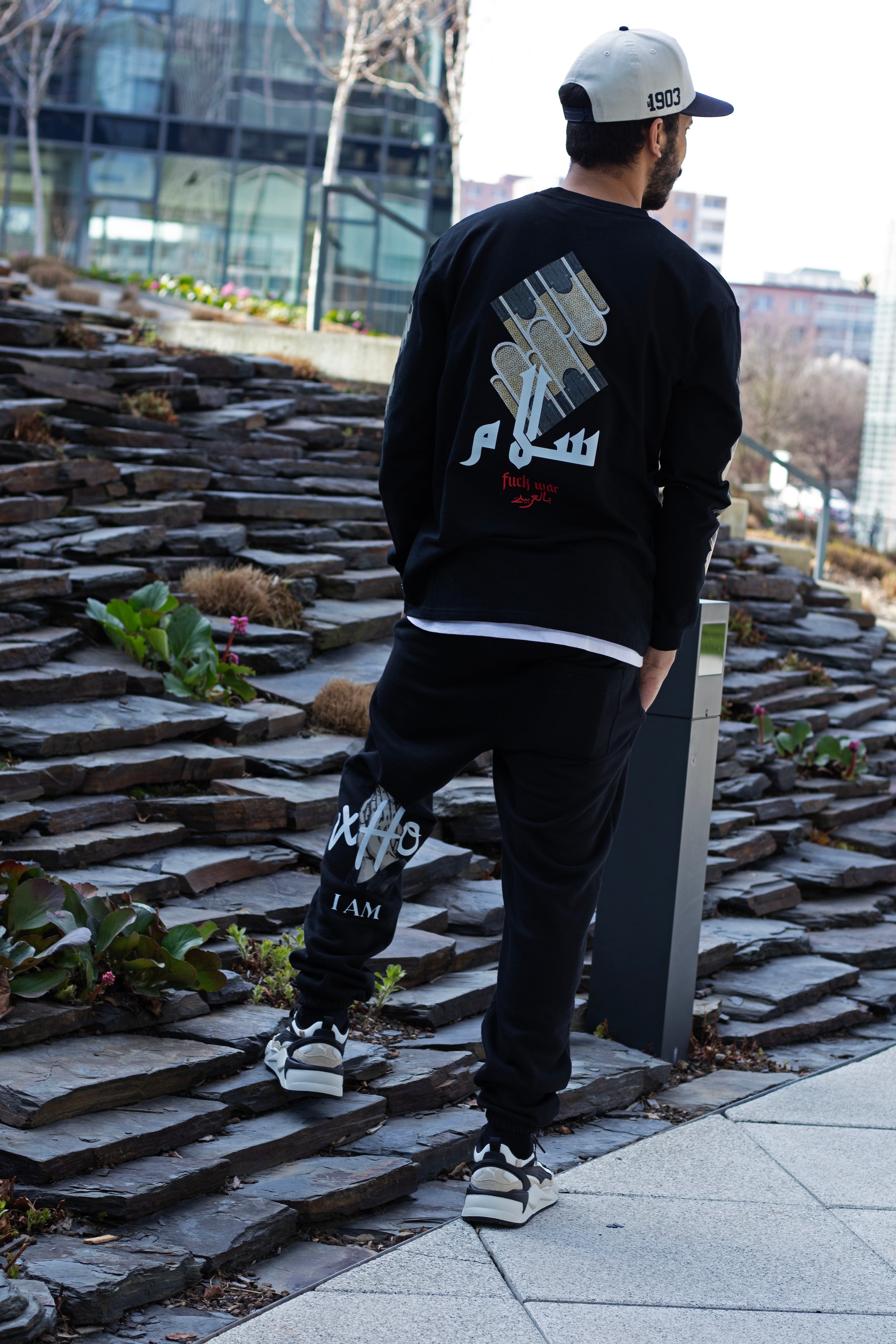 "peace in arabic/FUCK WAR " LONG SLEEVE T-SHIRT