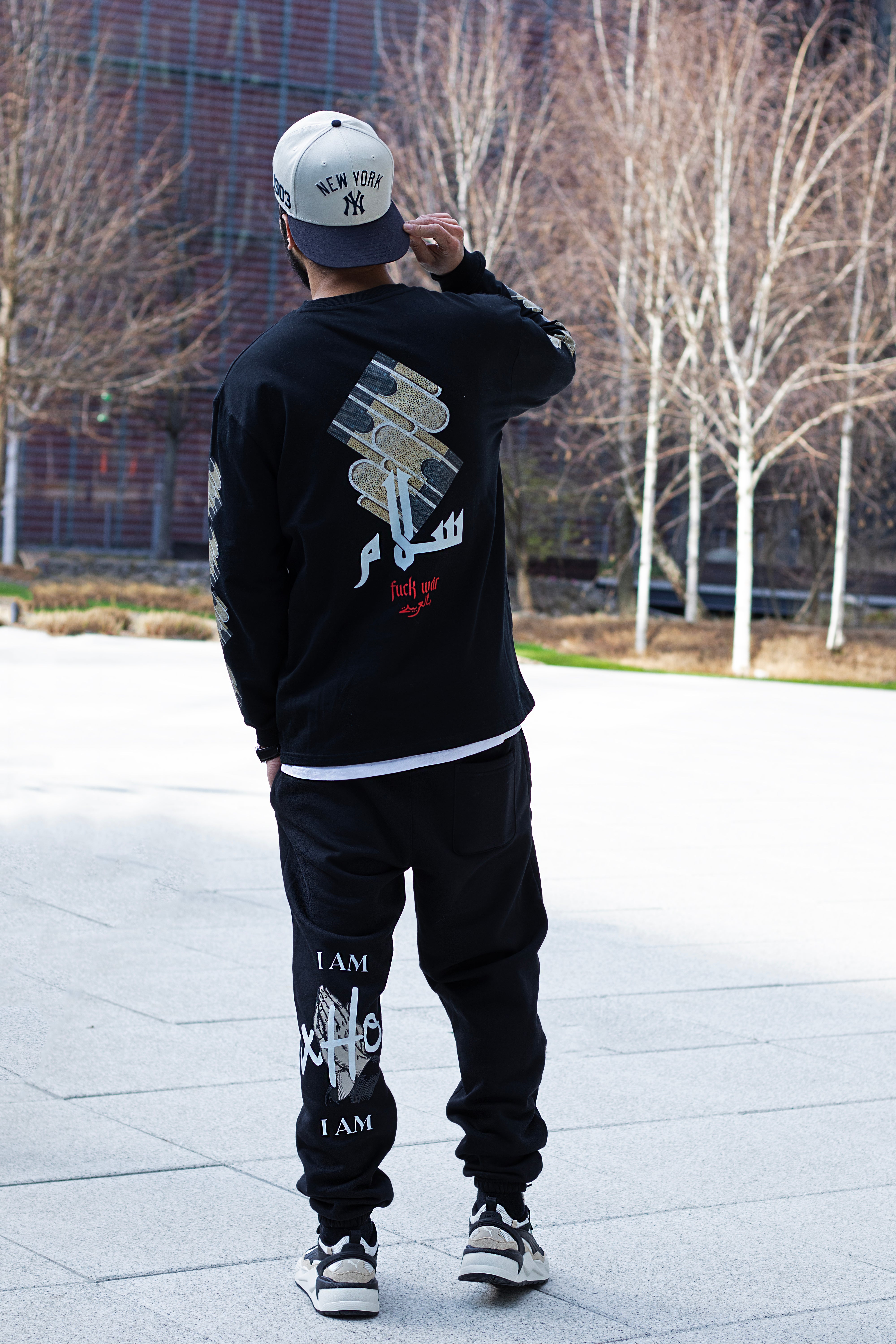 "peace in arabic/FUCK WAR " LONG SLEEVE T-SHIRT