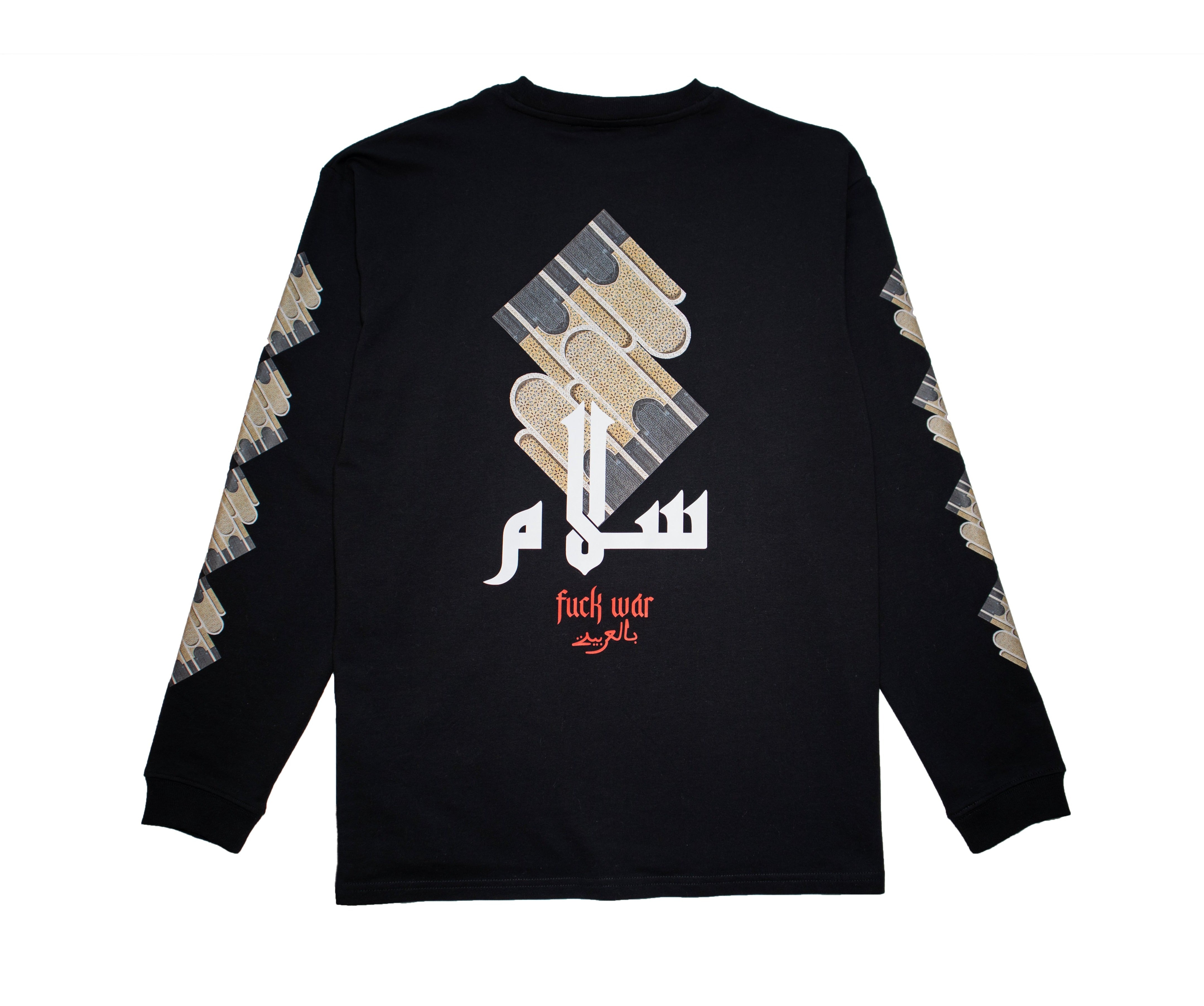 "peace in arabic/FUCK WAR " LONG SLEEVE T-SHIRT