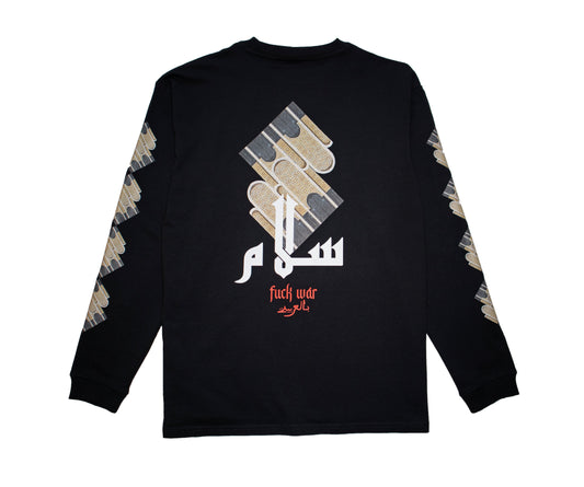 "peace in arabic/FUCK WAR " LONG SLEEVE T-SHIRT