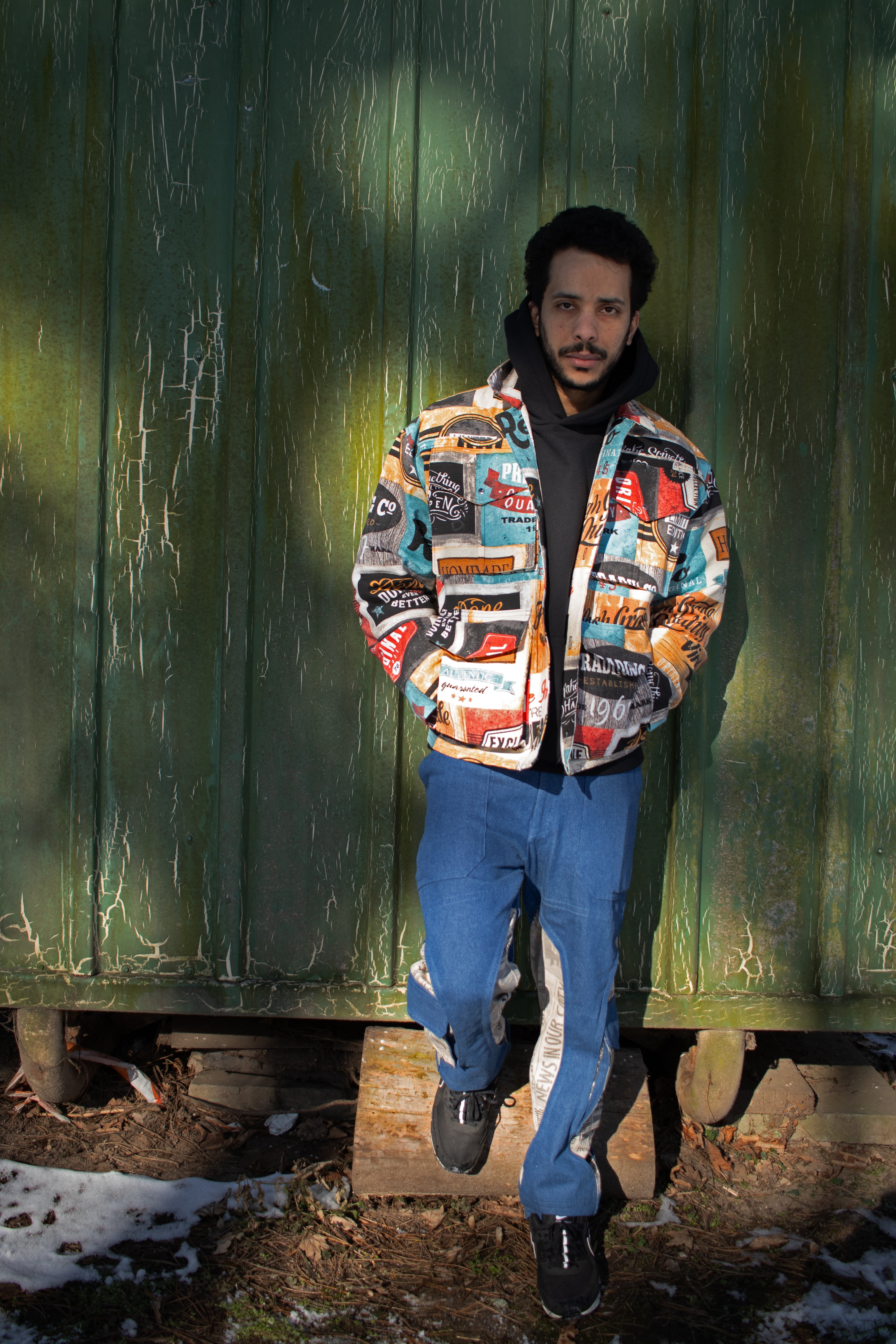 vintage Advertising banners jacket.