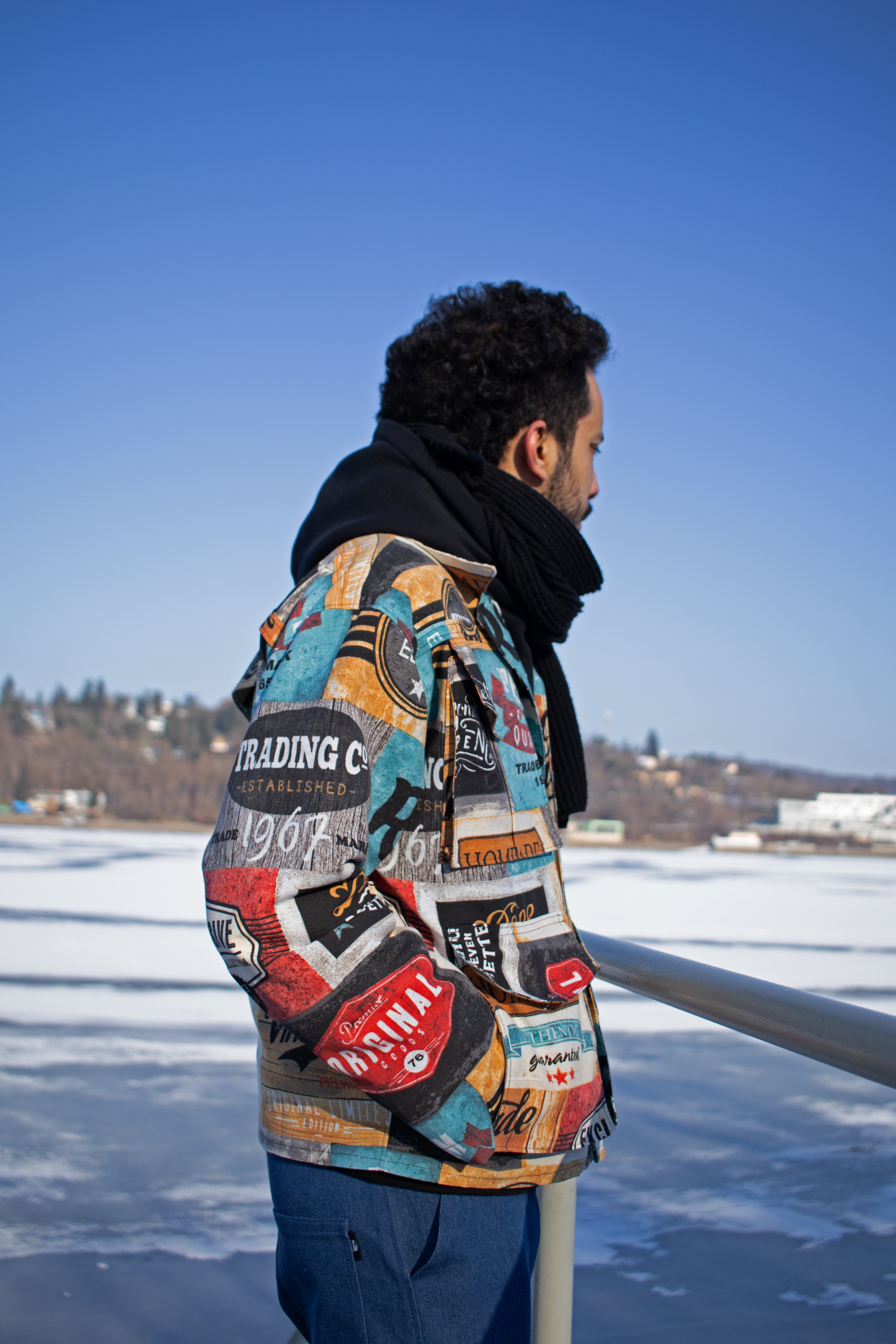 vintage Advertising banners jacket.