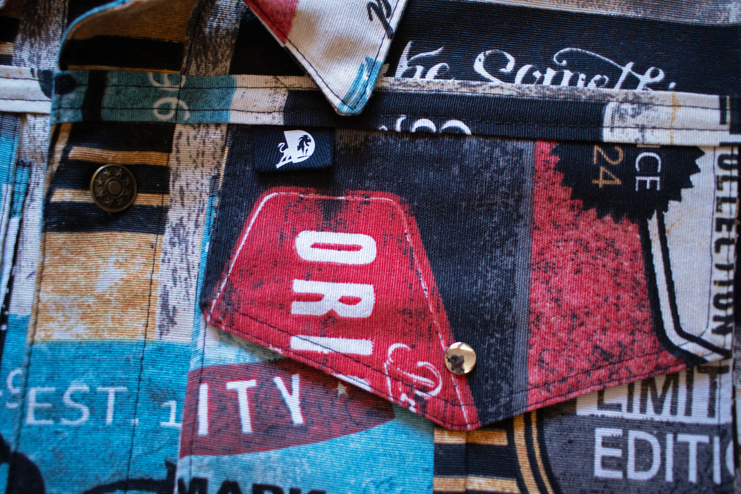 vintage Advertising banners jacket.