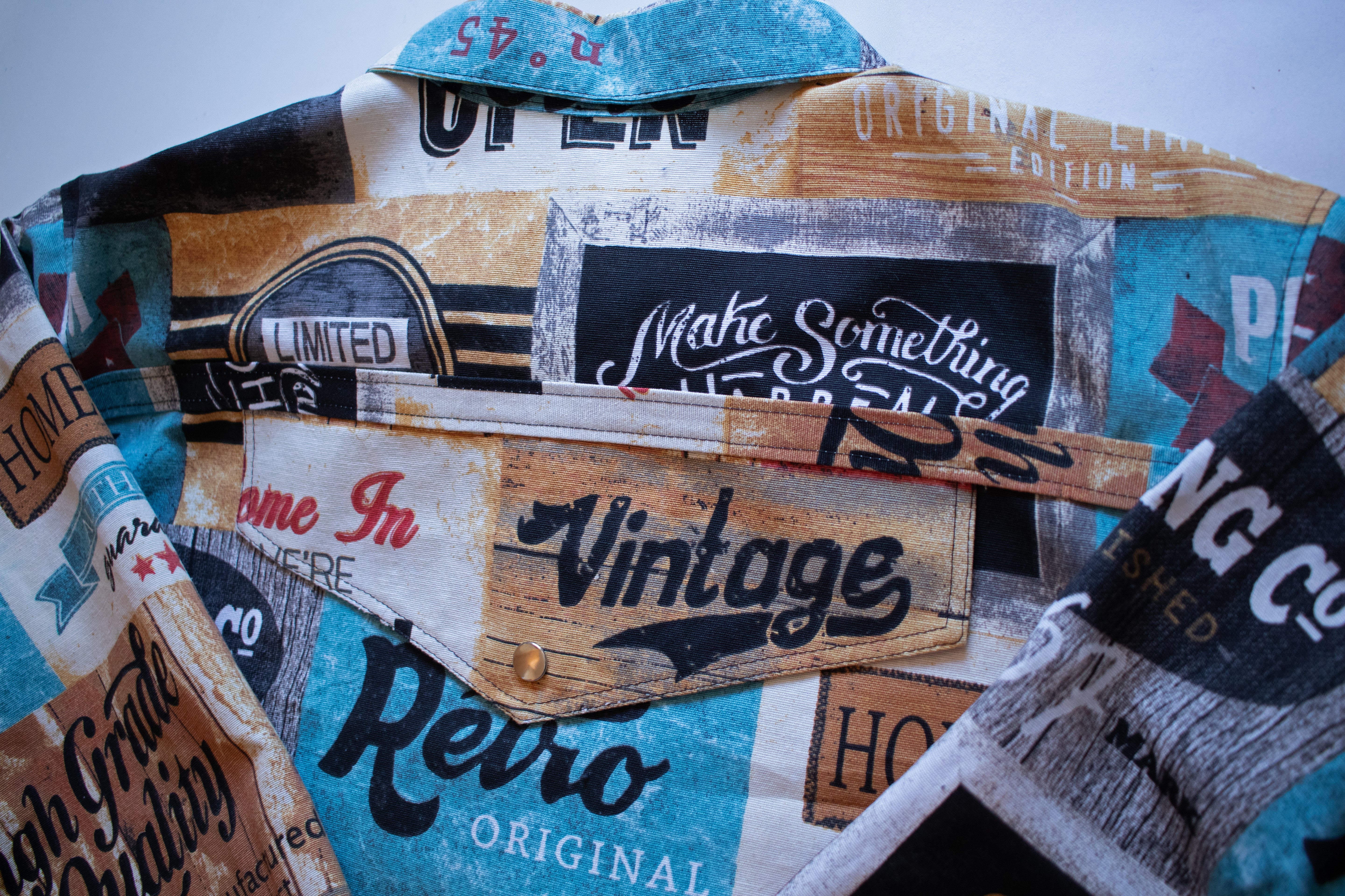 vintage Advertising banners jacket.